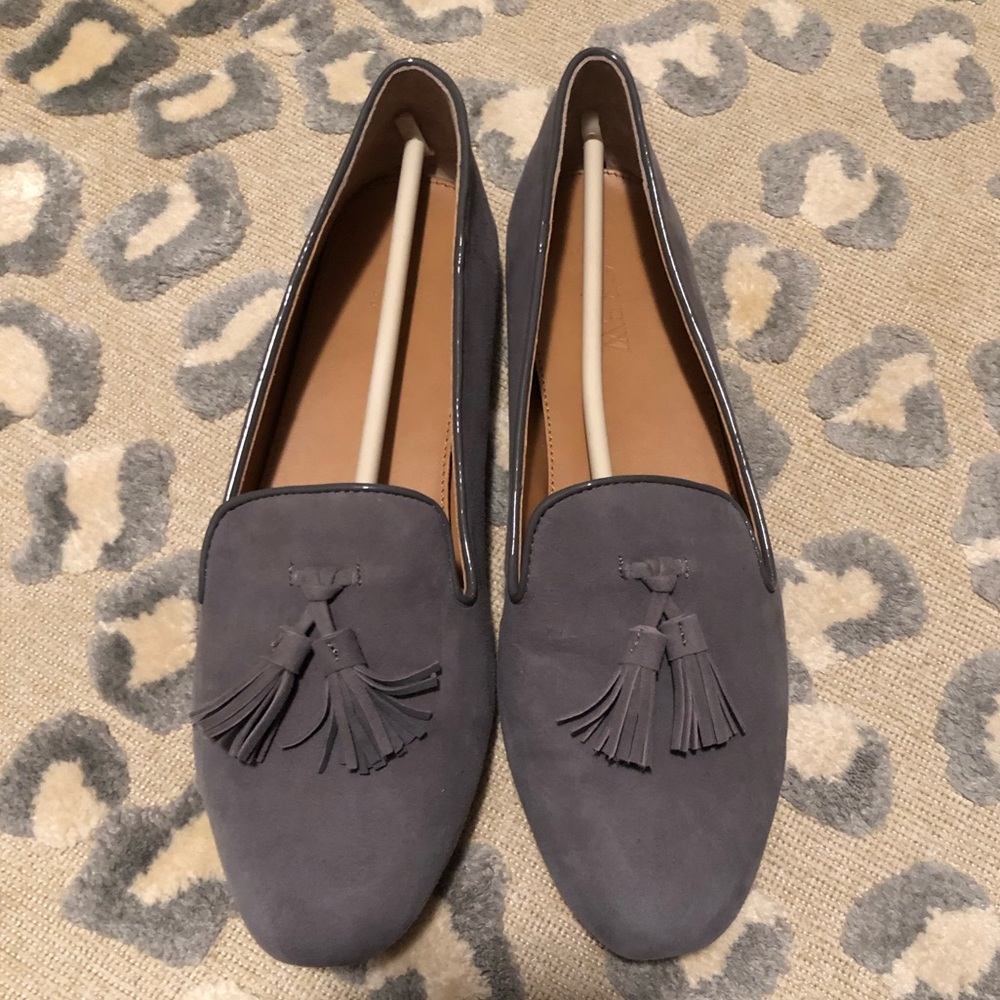 J.Crew Factory Cora Tassel Loafers in Grey